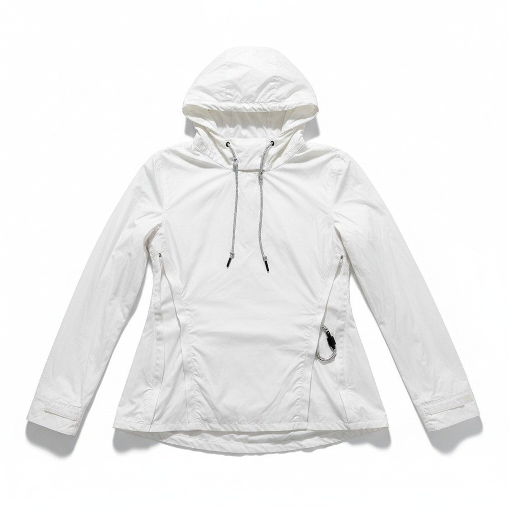 Reebok Victoria Beckham Womens S White Hooded Anorak Windbreaker Jacket RBK x VB